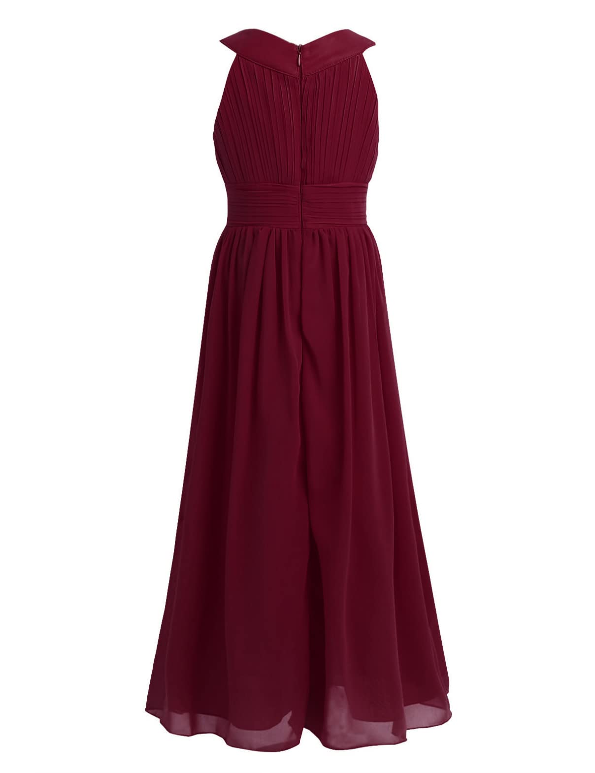 Flower Girl Dress for Kids - Princess Sleeveless Chiffon Gown with Round Neck for Wedding, Pageant & Banquet | Perfect for Flower Girls, Birthday Parties & Special Occasions