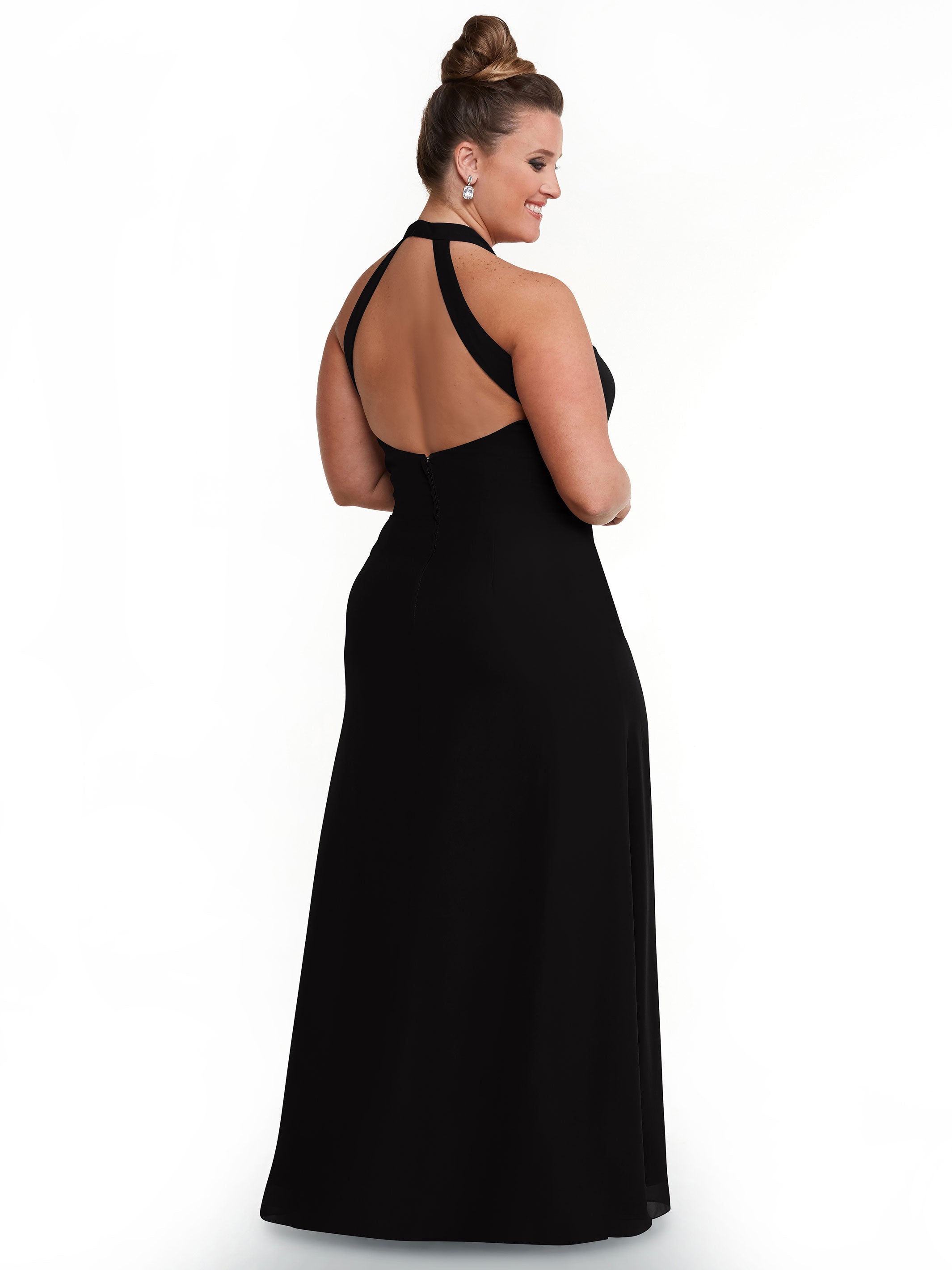 Elegant 80138 Chiffon A-Line Bridesmaid Dress with Keyhole Halter Neckline - Perfect for Weddings, Formal Events & Special Occasions