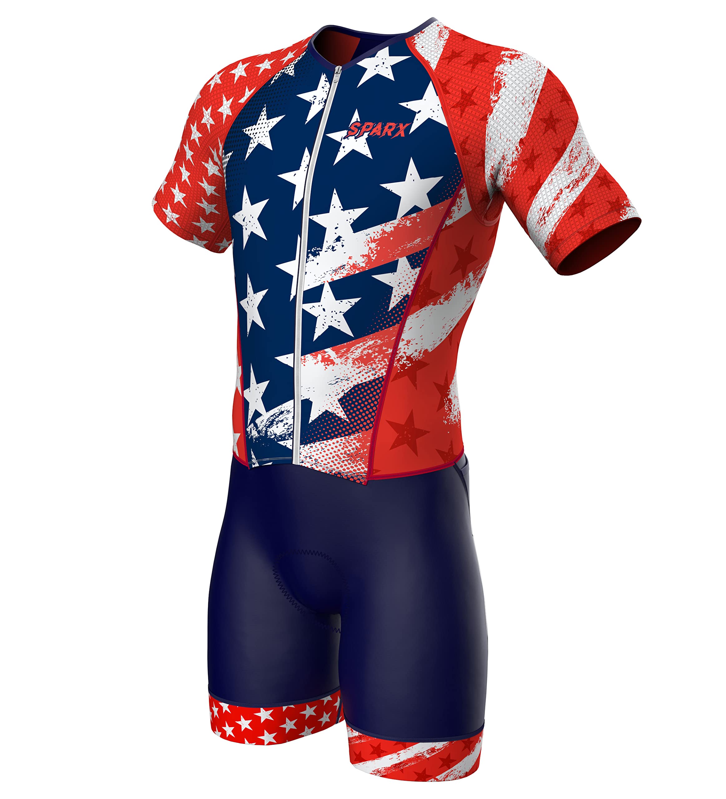 Sparx Men's Elite Aerosuit Triathlon Suit - Short Sleeve Triathlon Skinsuit for Competitive Swimming, Cycling & Running - Ideal for Ironman & Sprint Triathlons