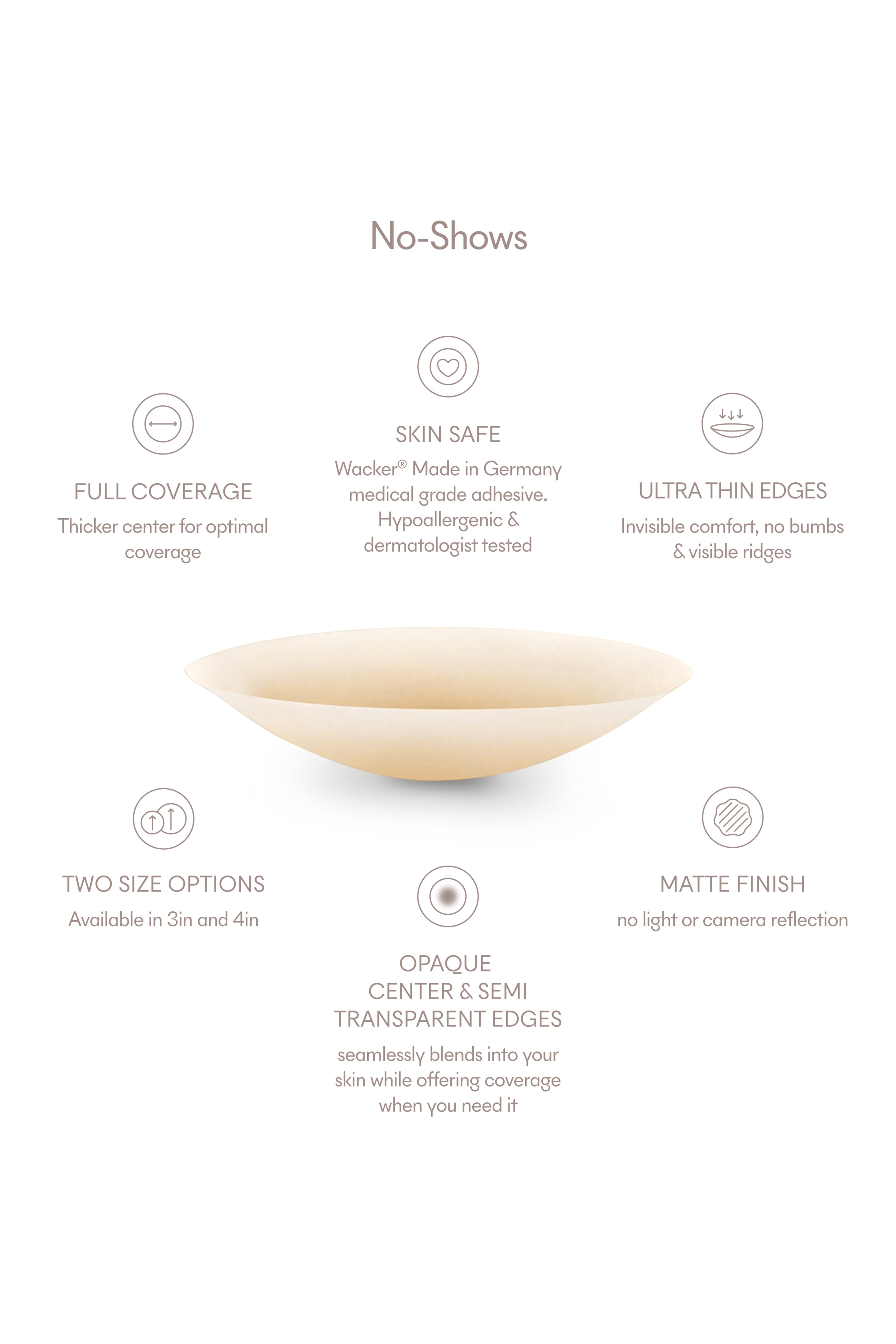 Invisible Adhesive Nipple Covers for Women - No Show Pasties for Strapless Dresses & Swimwear - Reusable & Waterproof Nipple Stickers for Everyday Comfort