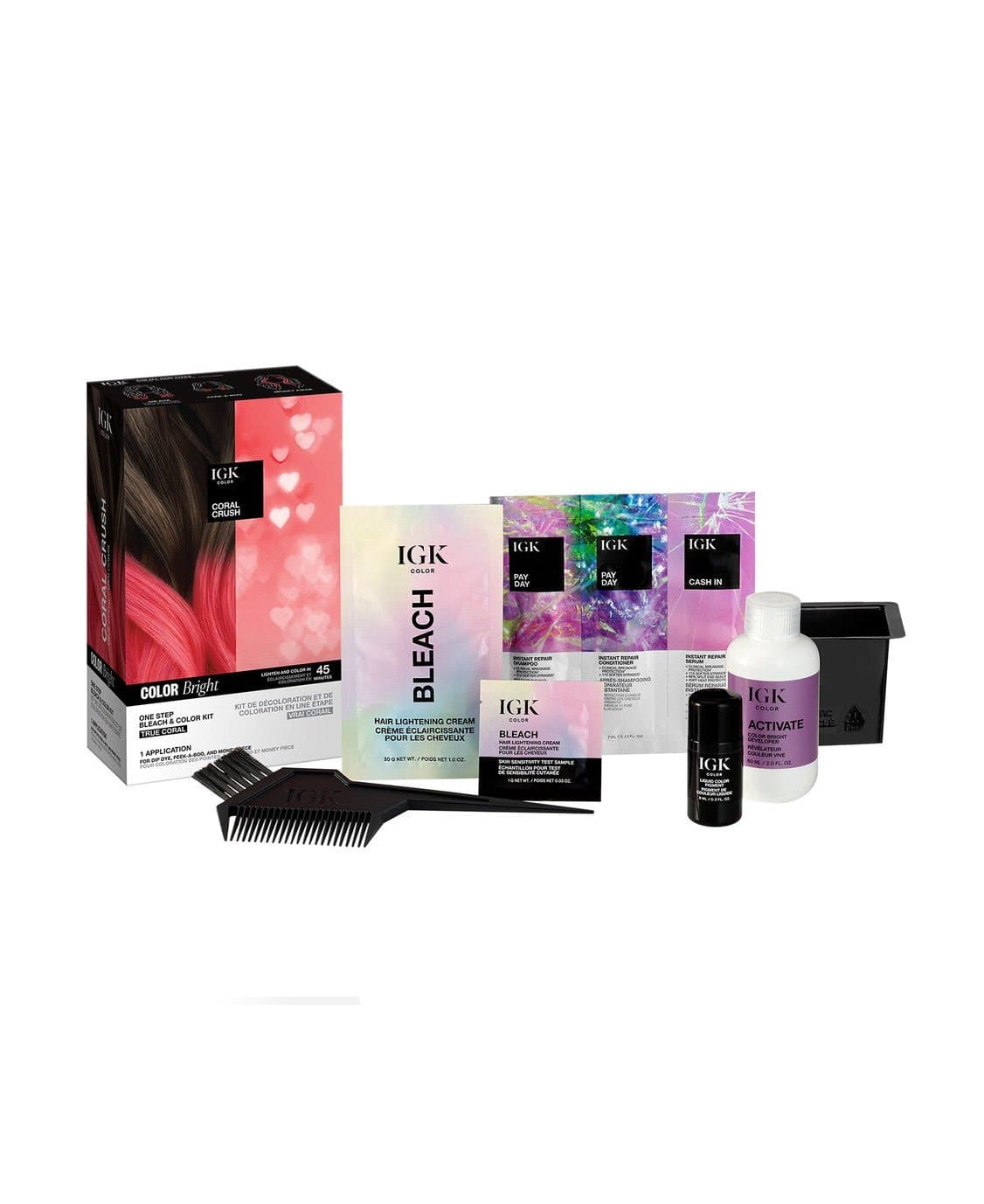 One Step Bleach & Color Kit for Vibrant Hair - At-Home Salon Quality Hair Dye with Easy Application for DIY Hair Coloring