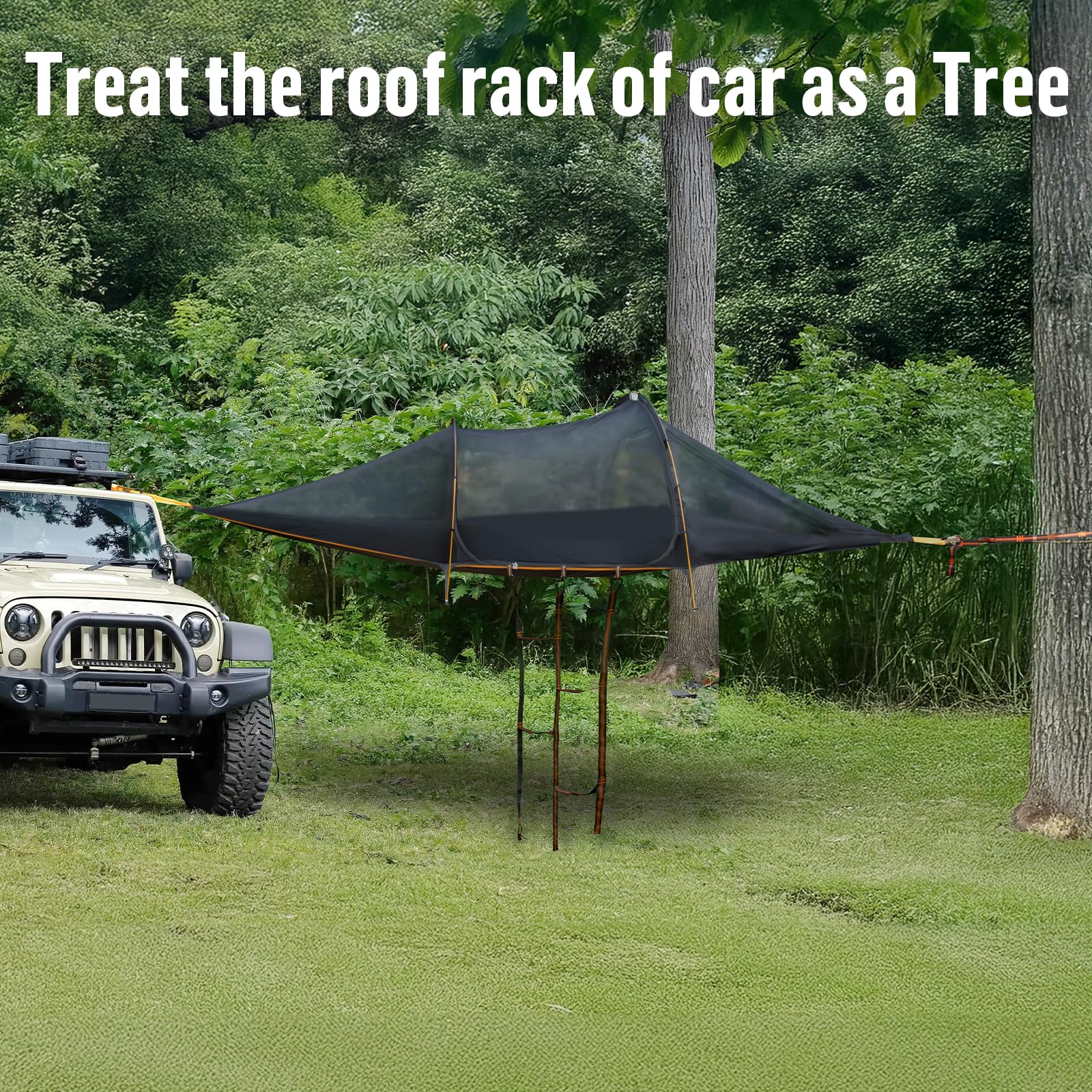 Night Cat Triangle Hammocks for 2 Persons - 13ft 440lbs Capacity 3-Point Camping Hammock with Bug Net & Rainfly - Perfect for Backpacking, Hiking, and Outdoor Adventures