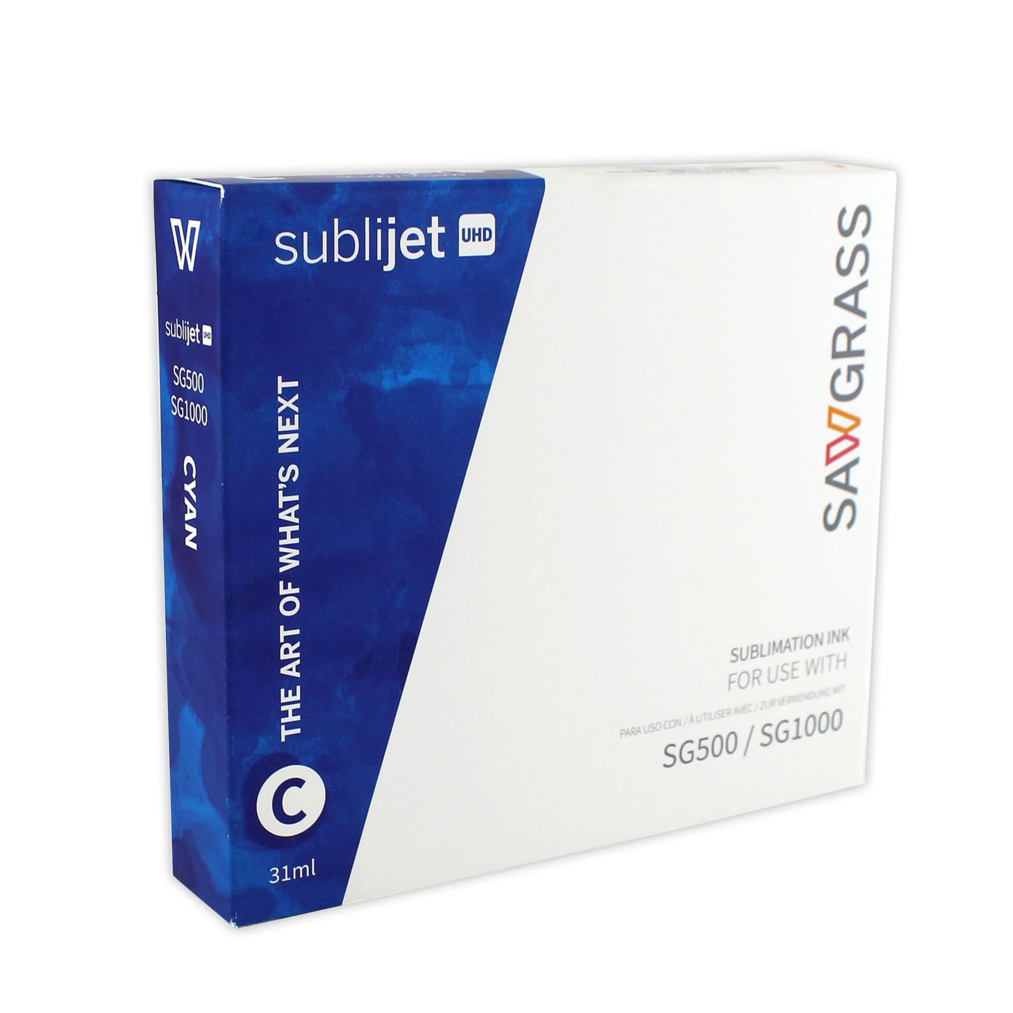 Sawgrass SubliJet UHD Sublimation Ink Cartridge - Cyan (31ml) for SG500 & SG1000 Printers | High-Quality Dye Sublimation Ink for T-Shirts, Mugs & Custom Gifts | Includes Free Sublimax 1/2