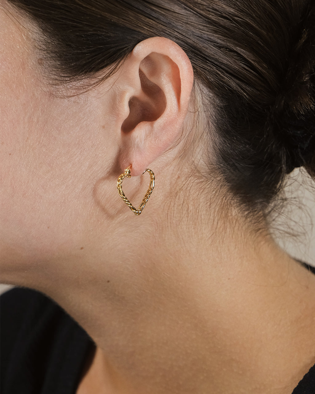 Maezie Heart Hoop Earrings for Women - 14K Gold Plated Dainty Huggie Hoops - Valentine's Day Gift for Her, Girlfriend, Wife - Perfect for Date Night, Anniversary, Romantic Occasions