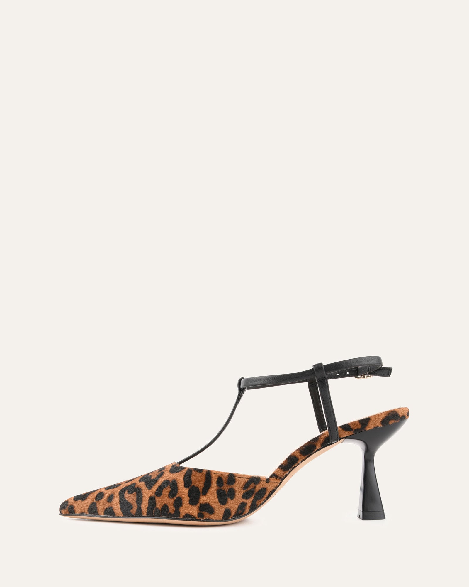 YULA Women's Leopard Print Hair-On Leather Mid Heel Pumps - Perfect for Office, Parties & Special Occasions