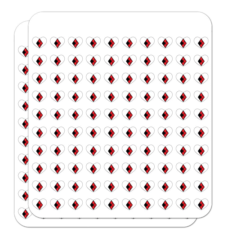 Harley Quinn Diamond Logo Heart Shaped Planner Stickers - Scrapbook & Craft Decoration for Journals, Calendars, DIY Projects - Perfect for Bullet Journaling, Gift Wrapping, and Party Decorations