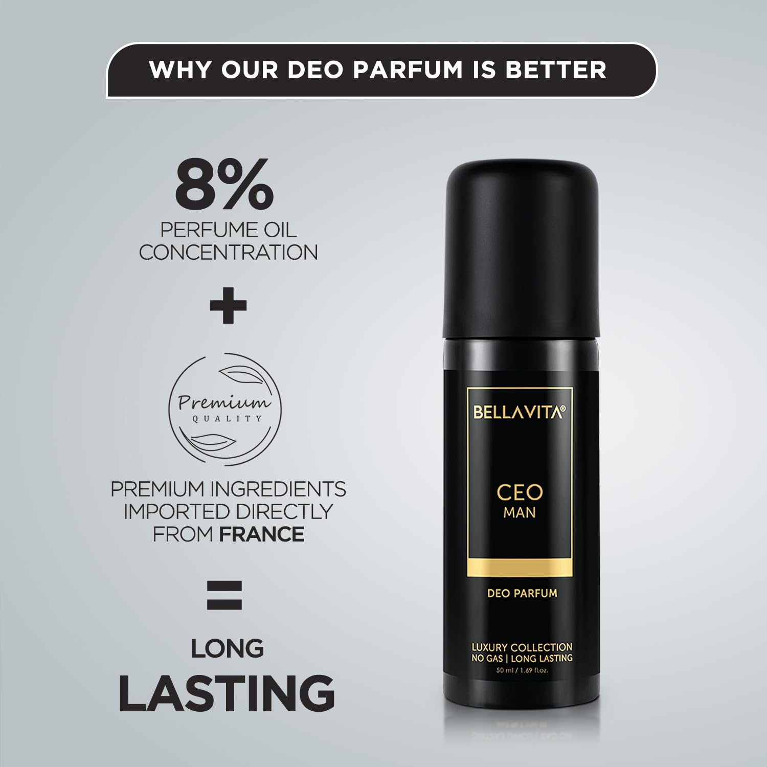 Premium CEO Man Travel Size Gift Set - Shower Gel 55ml, EDP Perfume 20ml, Aluminum-Free Deodorant 50ml & Body Lotion 50ml - Perfect for Business Travel, Gym & Special Occasions
