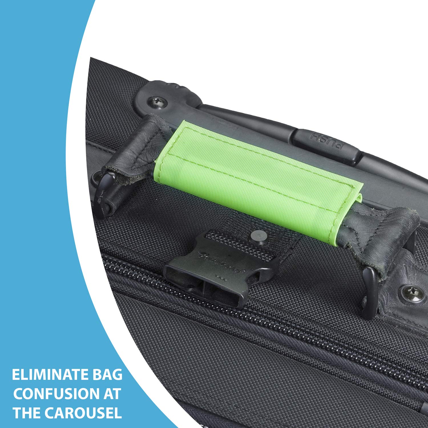 Lewis N. Clark 3-Pack Luggage ID Handle Wraps - Green Travel Accessories for Suitcase Identification & Organization - Perfect for Airports, Hotels & Business Trips