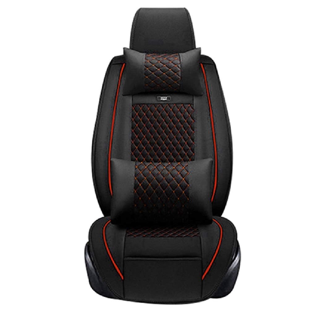 Surekit Hyundai Tucson 5-Seat Car Seat Covers - Premium PU Leather Seat Protector with Comfort Cushion, Black & Red - Perfect for Daily Commute & Road Trips