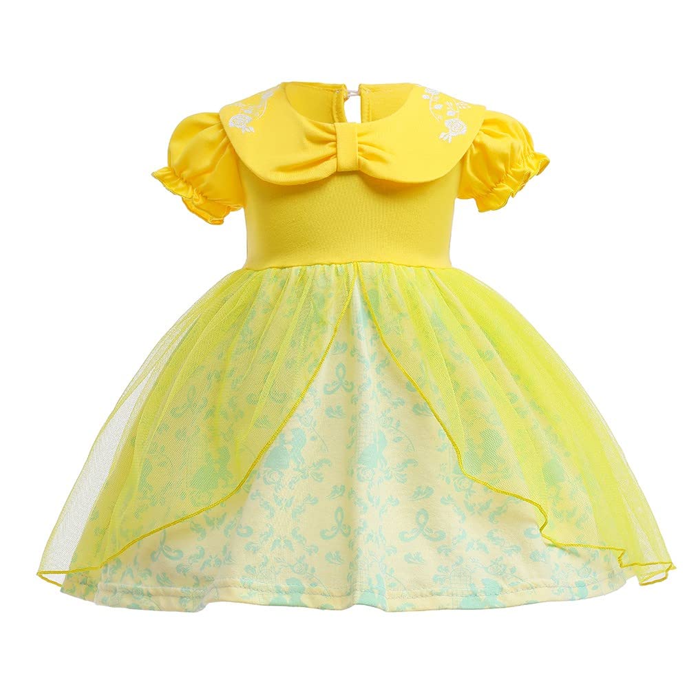 REXREII Girls Princess Costume Halloween Christmas Birthday Party Dress - Elegant Midi Tulle Gown for Carnival, Pageant, Dress Up & Special Occasions