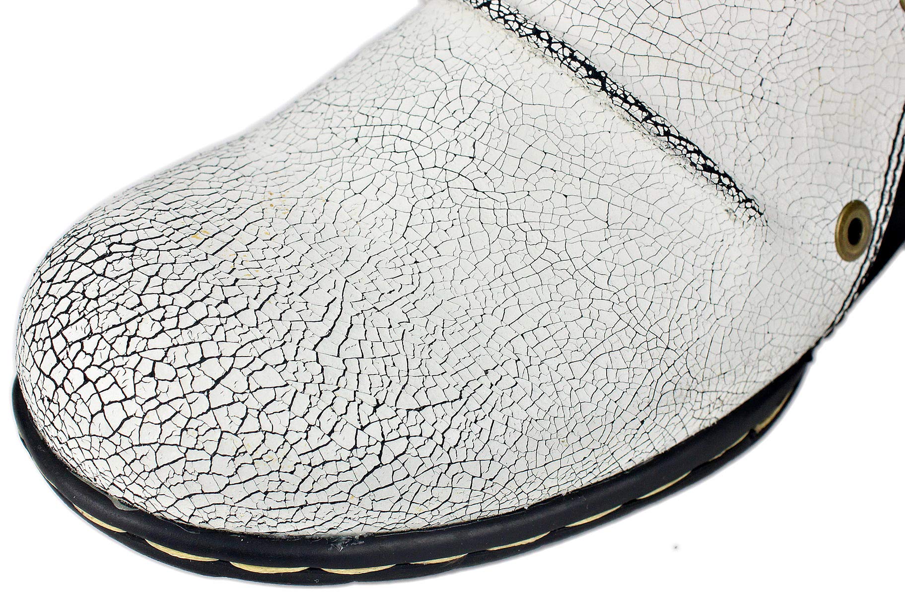 OSSTONE Men's Fashion Moto Boots - Leather Zipper-Up Chukka Boots, Retro Style Casual Shoes (OS-5008-1-DA1B1) - Perfect for Motorcycle Riding, Urban Streetwear & Everyday Wear
