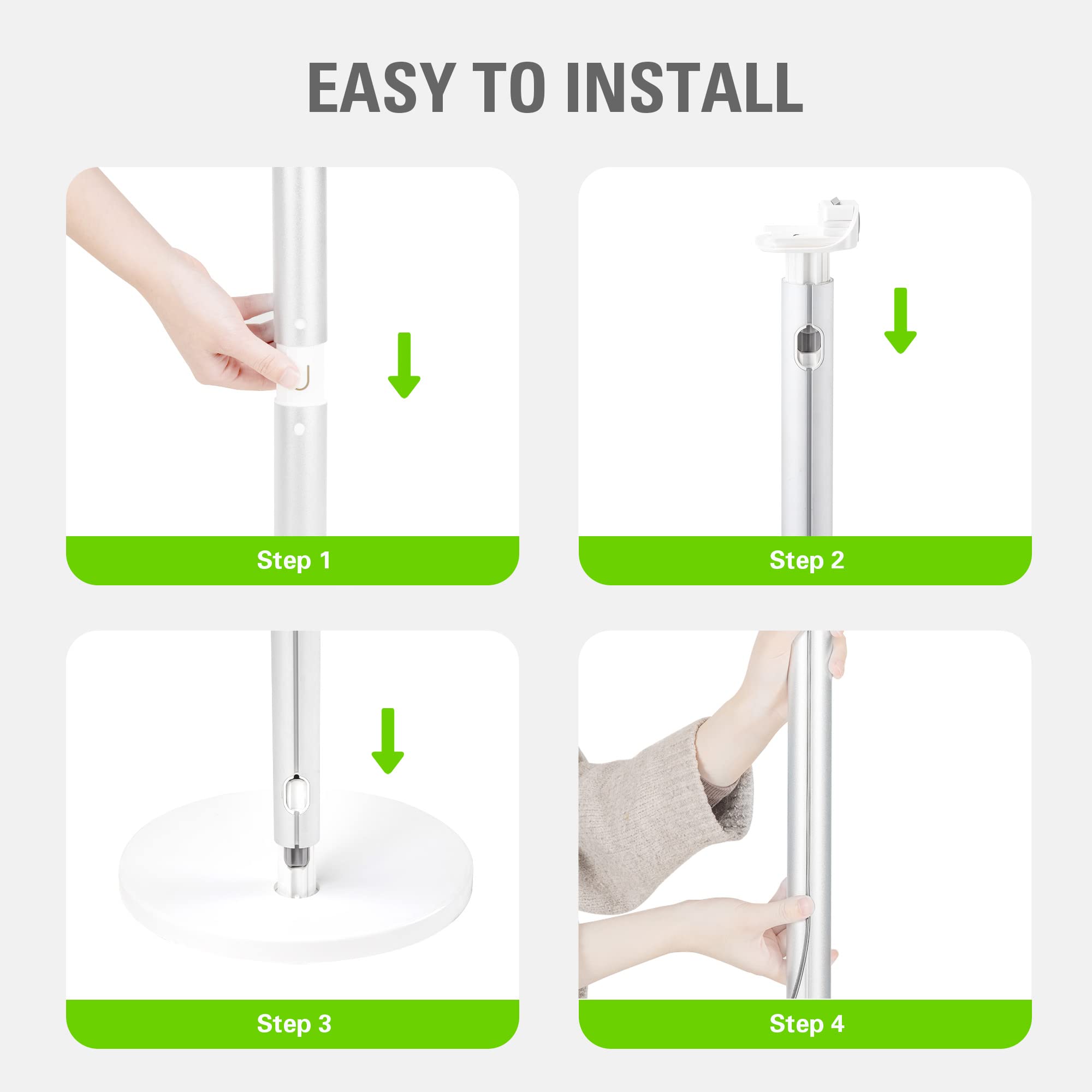 Greenworks GA9102 Stick Vacuum Cleaner Charger Stand & Holder - 2-Piece White Accessory Set | Cordless Vacuum Storage Solution for Home & Garage Organization