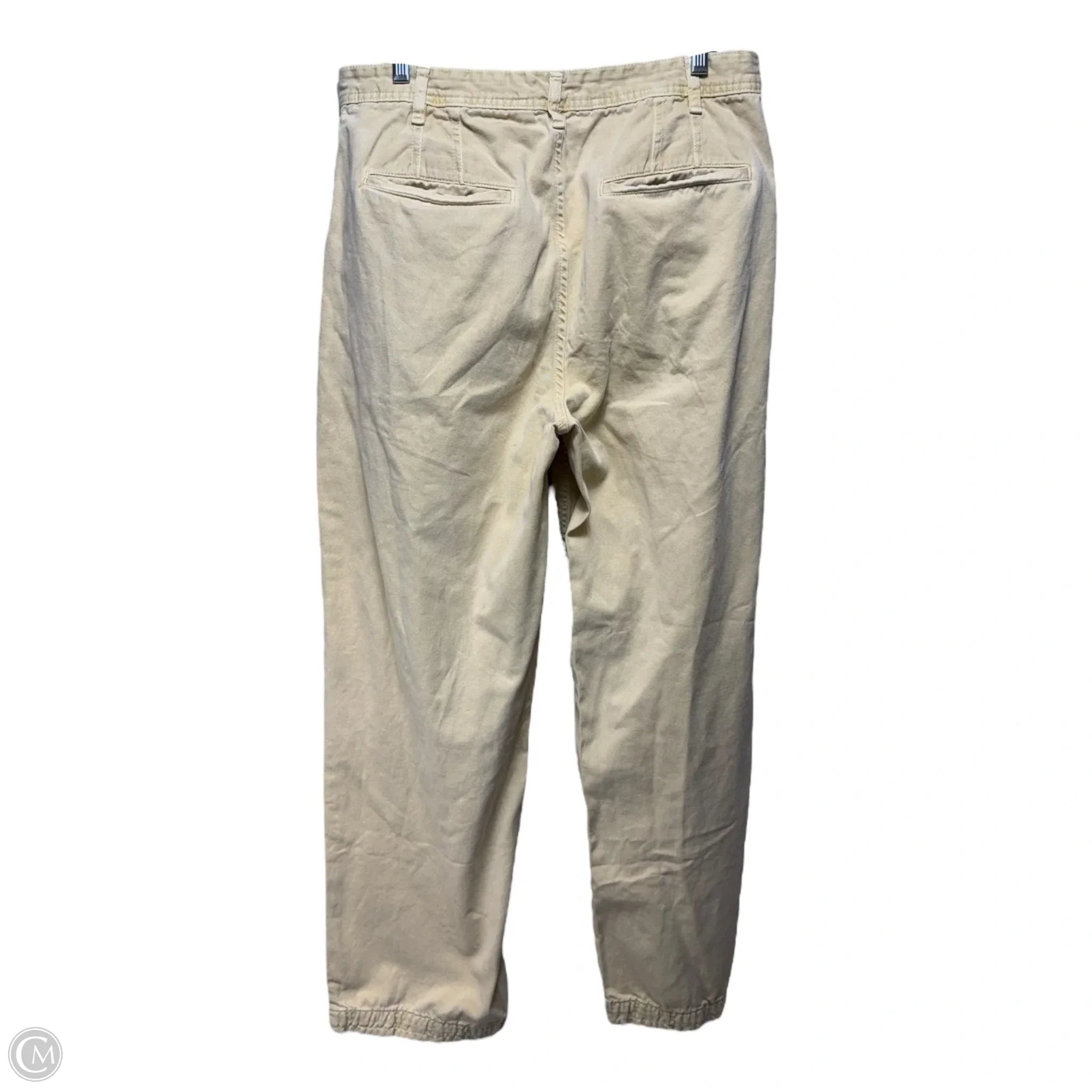 Free People Addy Chino Pants - Women's High Waisted Casual Trousers in Yellow, Size 12 | Perfect for Work, Travel & Everyday Comfort