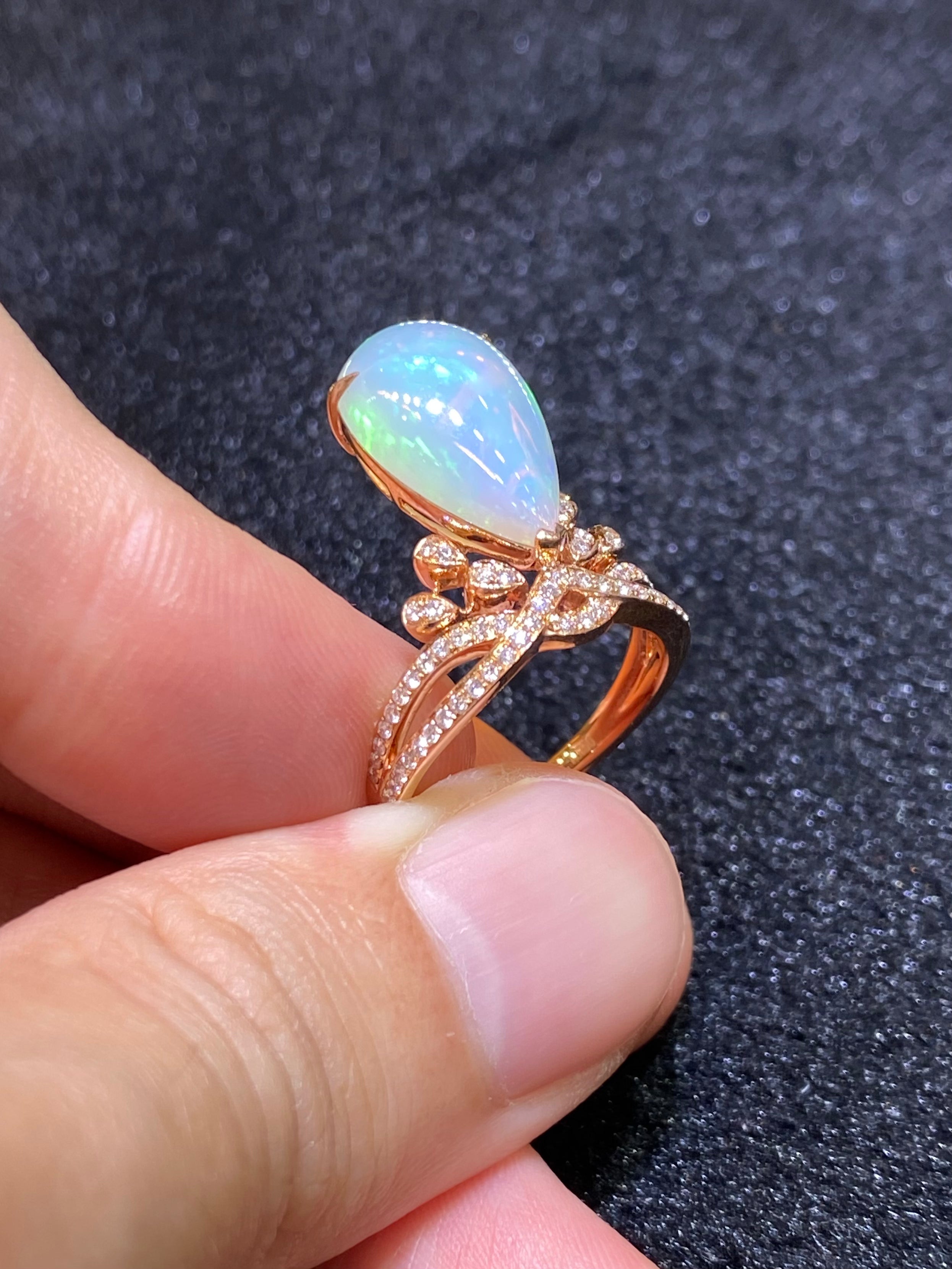 Natural Opal 3.35ct Sterling Silver Ring for Women - Elegant Birthstone Jewelry Gift for Anniversary, Engagement & Special Occasions