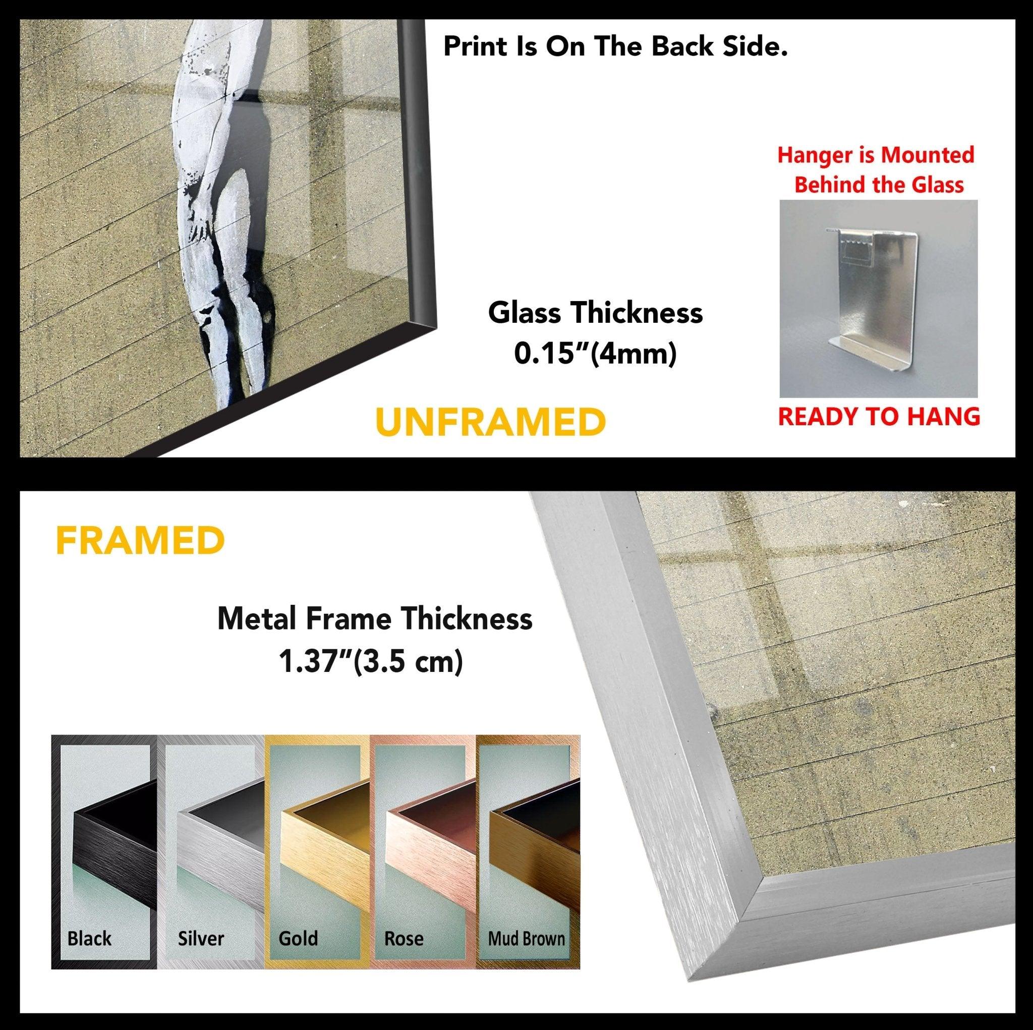 Banksy Well Hung Lover Glass Wall Art - Modern Street Art Home Decor for Living Room, Bedroom & Office - Unique Gift for Art Lovers