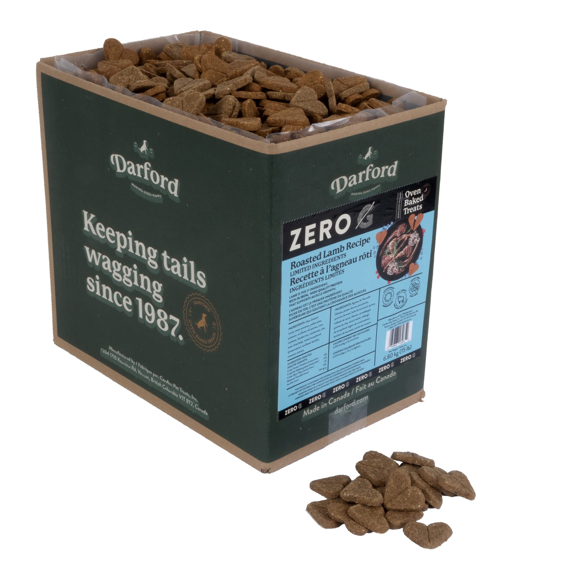 Zero/G Roasted Lamb Dog Treats - Mini Size 15 lb - Natural & Healthy Training Snacks for Small & Large Dogs - Perfect for Rewards, Training & Dental Health