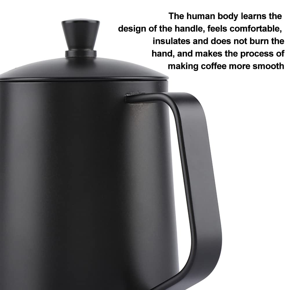 Bewinner 550ml Stainless Steel Gooseneck Coffee Kettle with Lid - Precision Pour Over Coffee Maker for Stovetop, Home Kitchen & Coffee Shops - Ideal for Pour Over, French Press & Tea Brewing