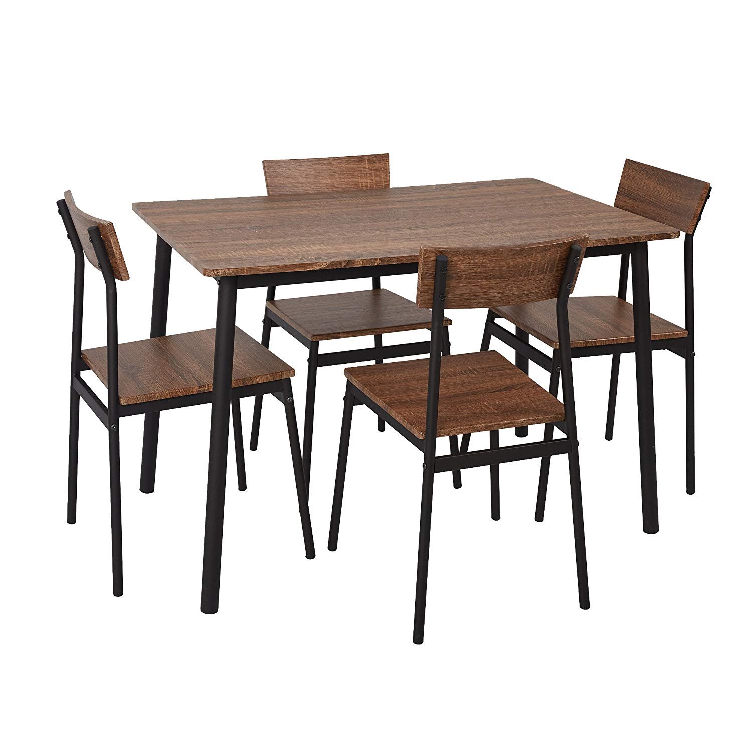 5-Piece Dining Room Table and Chairs Set for 4 - Modern Kitchen Dining Table with 4 Chairs - Perfect for Small Spaces, Breakfast Nook, and Family Meals