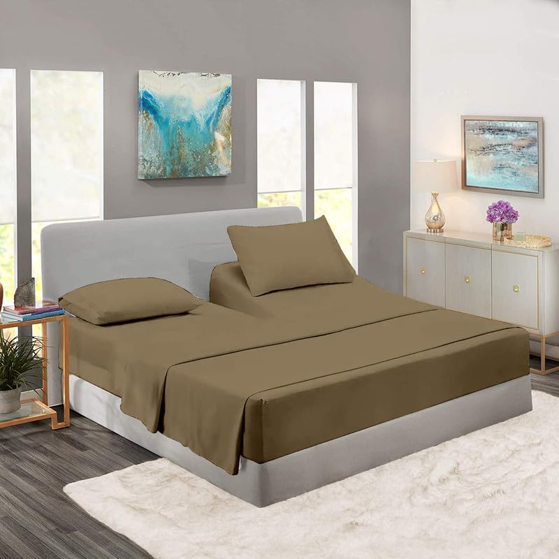 Premium 100% Cotton Split King Sheet Set for Adjustable Beds - 16