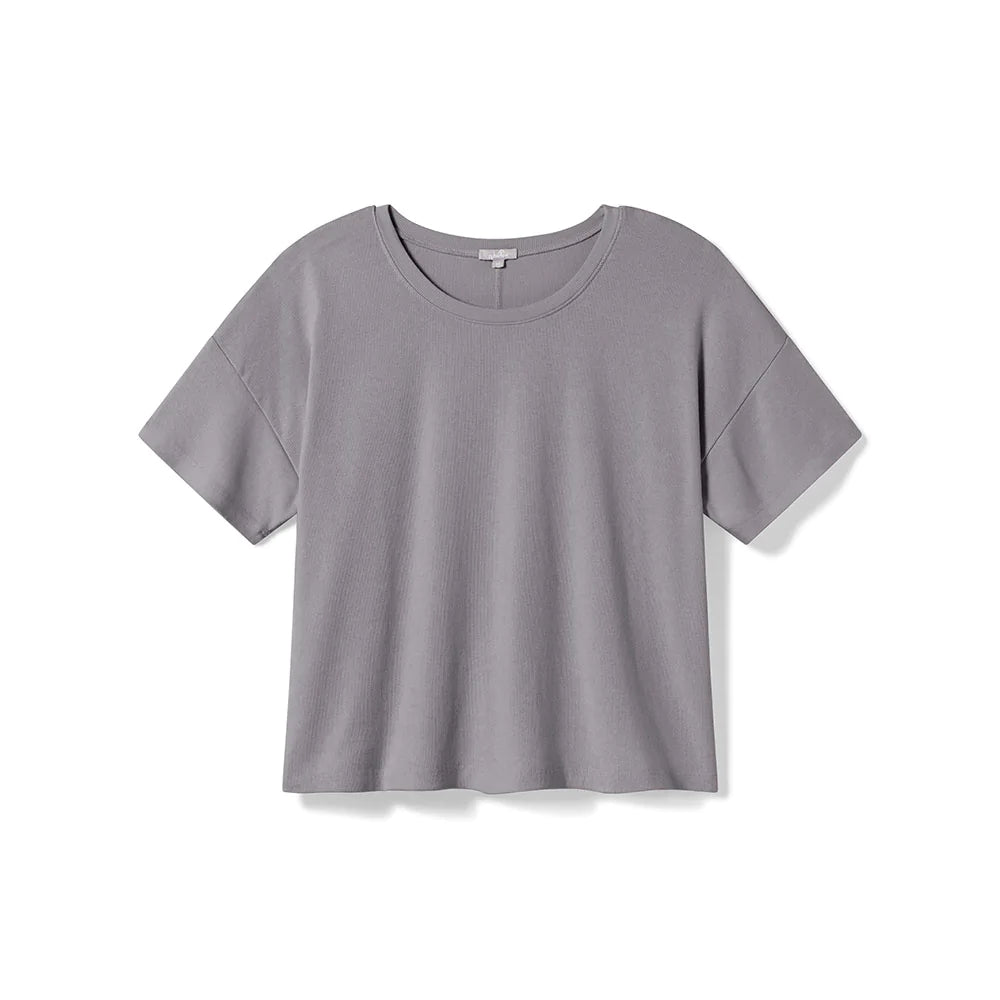 PJ Harlow Ricky Ribbed Tee - Stylish Women's Short Sleeve T-Shirt for Casual Wear & Everyday Outfits