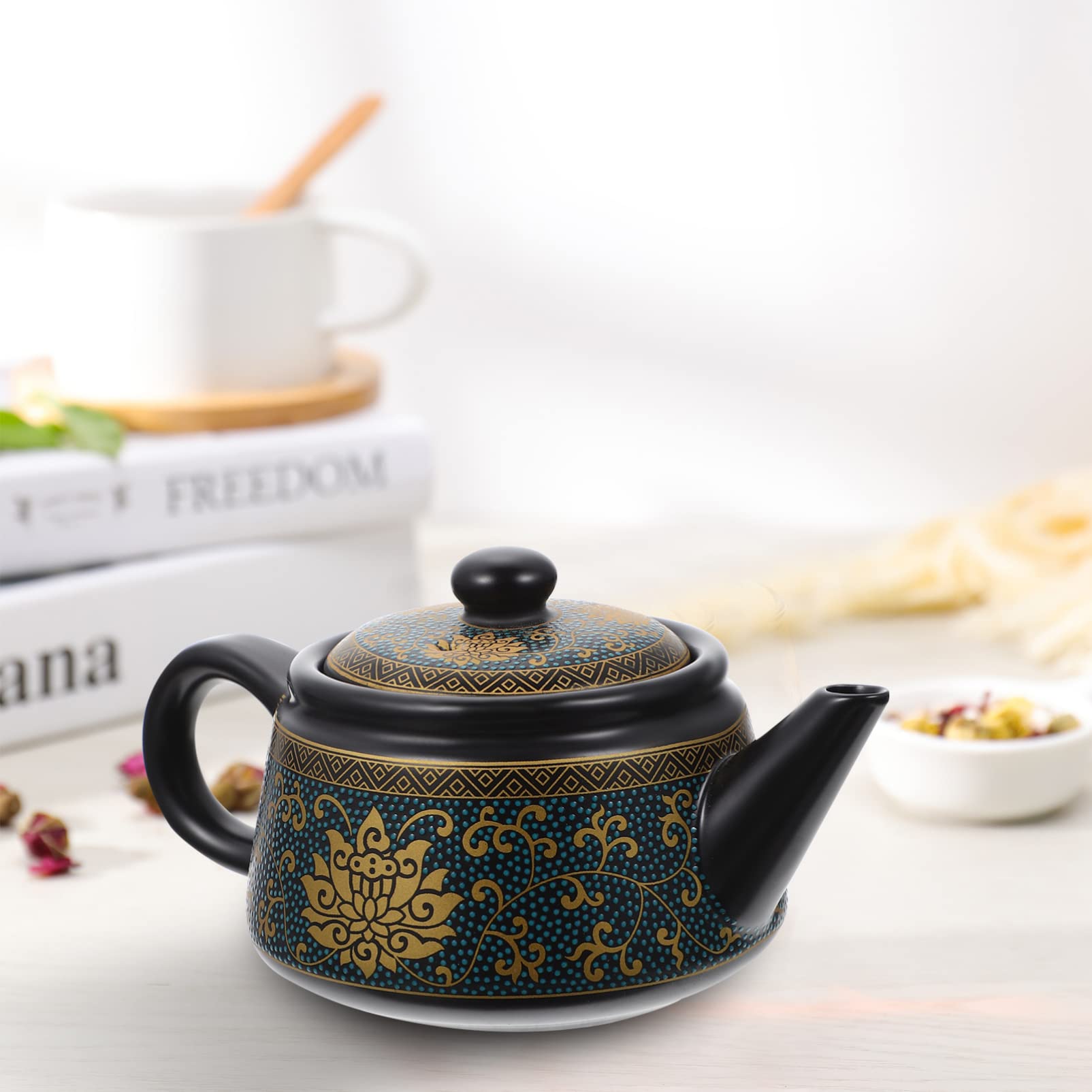FOMIYES Ceramic Teapot - Handmade Elegant Tea Kettle for Home & Tearoom Decor, Perfect for Brewing Hot Tea, Herbal Tea & Iced Tea - Ideal Gift for Tea Lovers & Cozy Afternoon Tea Time