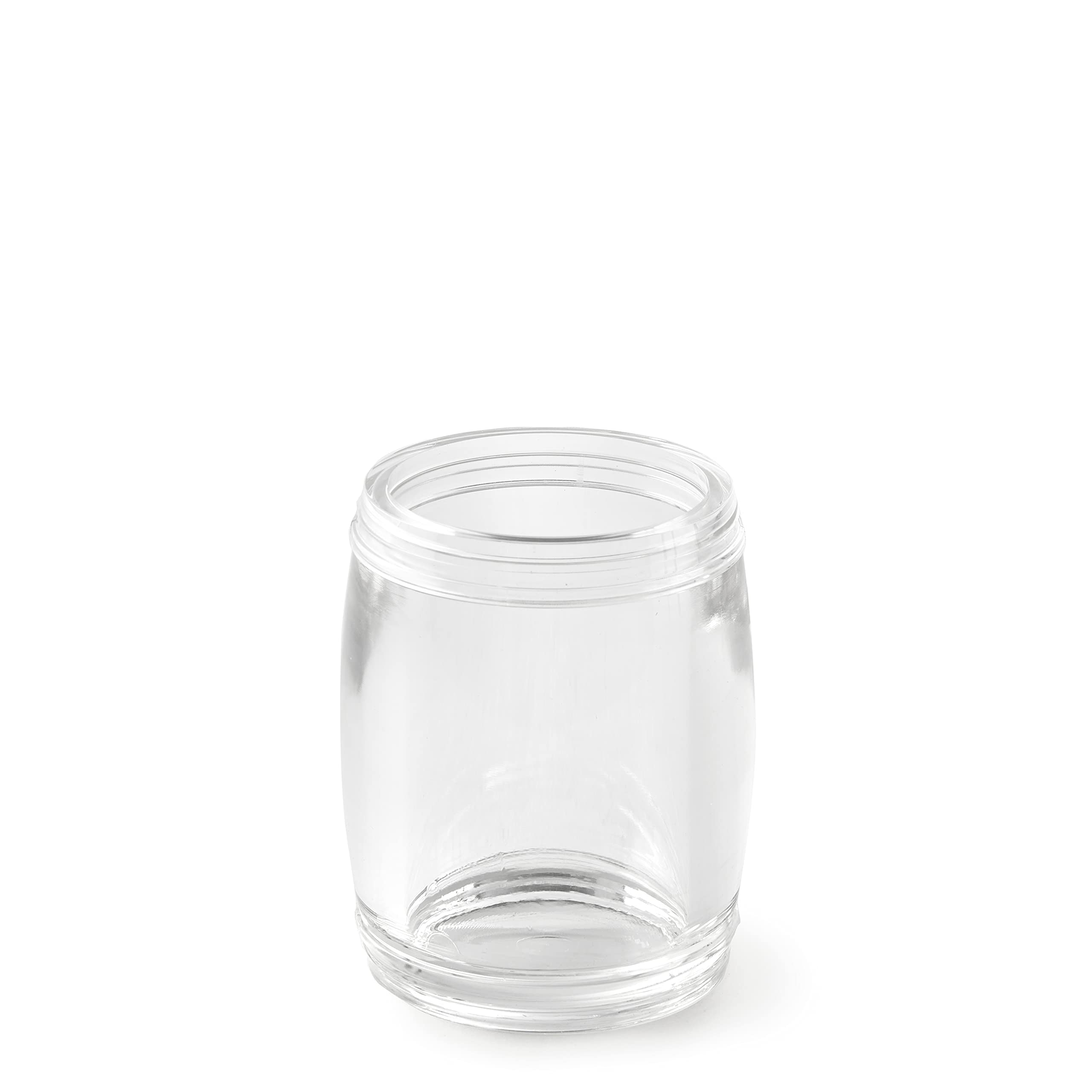 Clear Acrylic Cup Holder for Pens & Makeup Brushes | Modern Desk Organizer for Office, Vanity, Bathroom & Workspace | Multipurpose Storage Container for Stationery, Cosmetics & Art Supplies (Barrel Design) - Perfect for Home, Office & Salon Organization