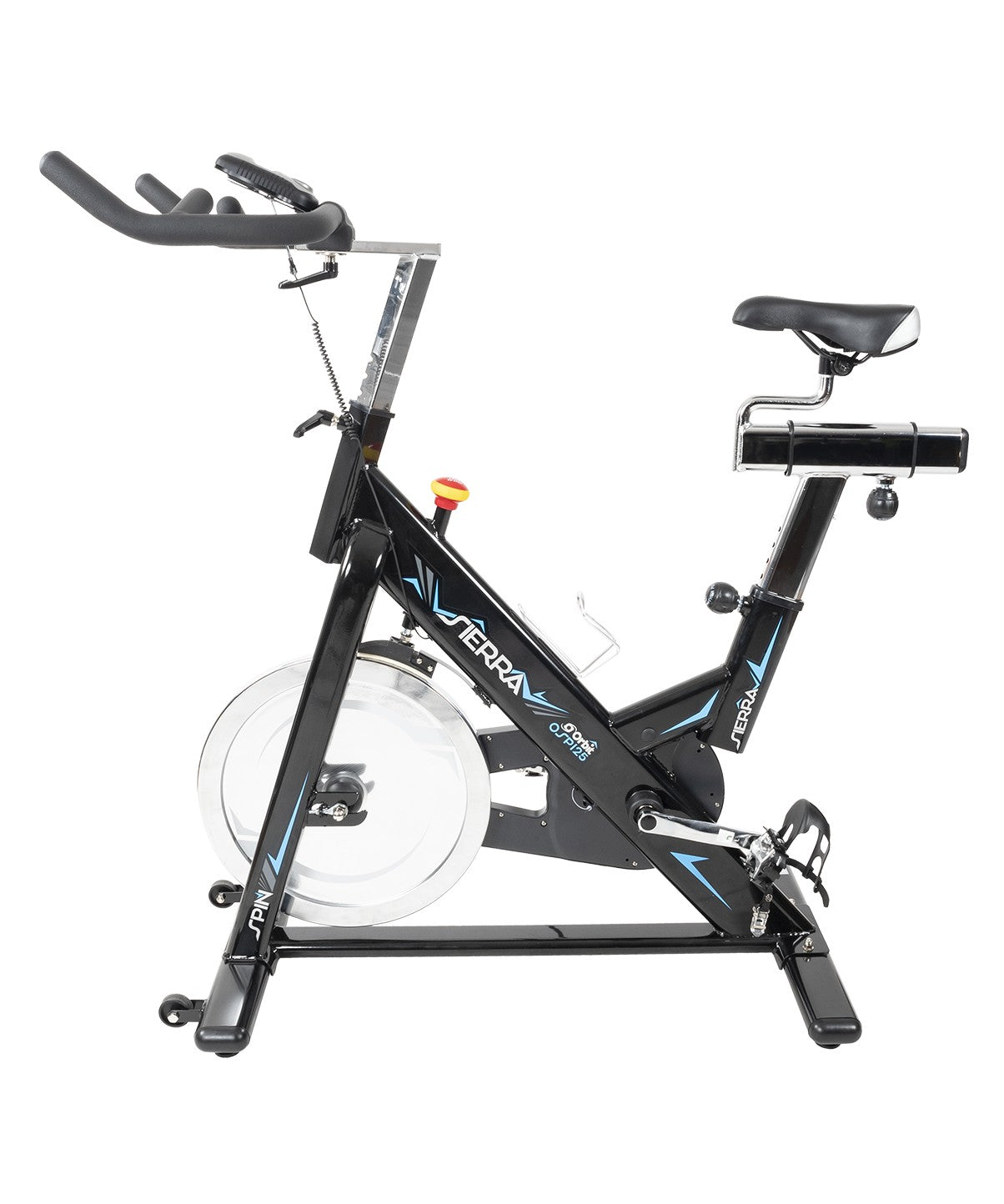 Sierra Spin Bike - Indoor Cycling Exercise Bike for Home Gym, Cardio Workout Equipment with LCD Monitor & Adjustable Resistance - Perfect for Home Fitness, Weight Loss & Cycling Training