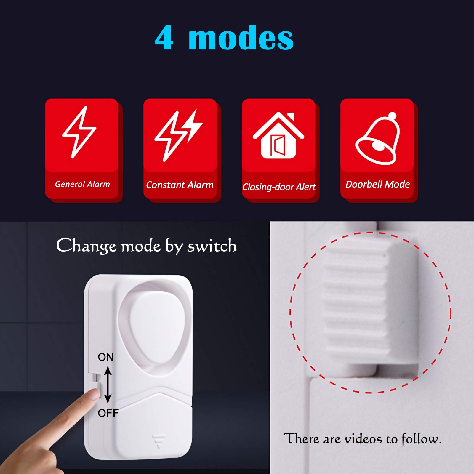 Home Security Door Alarm - 110dB Magnetic Window Sensor for Kids Safety & Pool Protection (2 Pack) - Ideal for Doors, Windows, and Childproofing