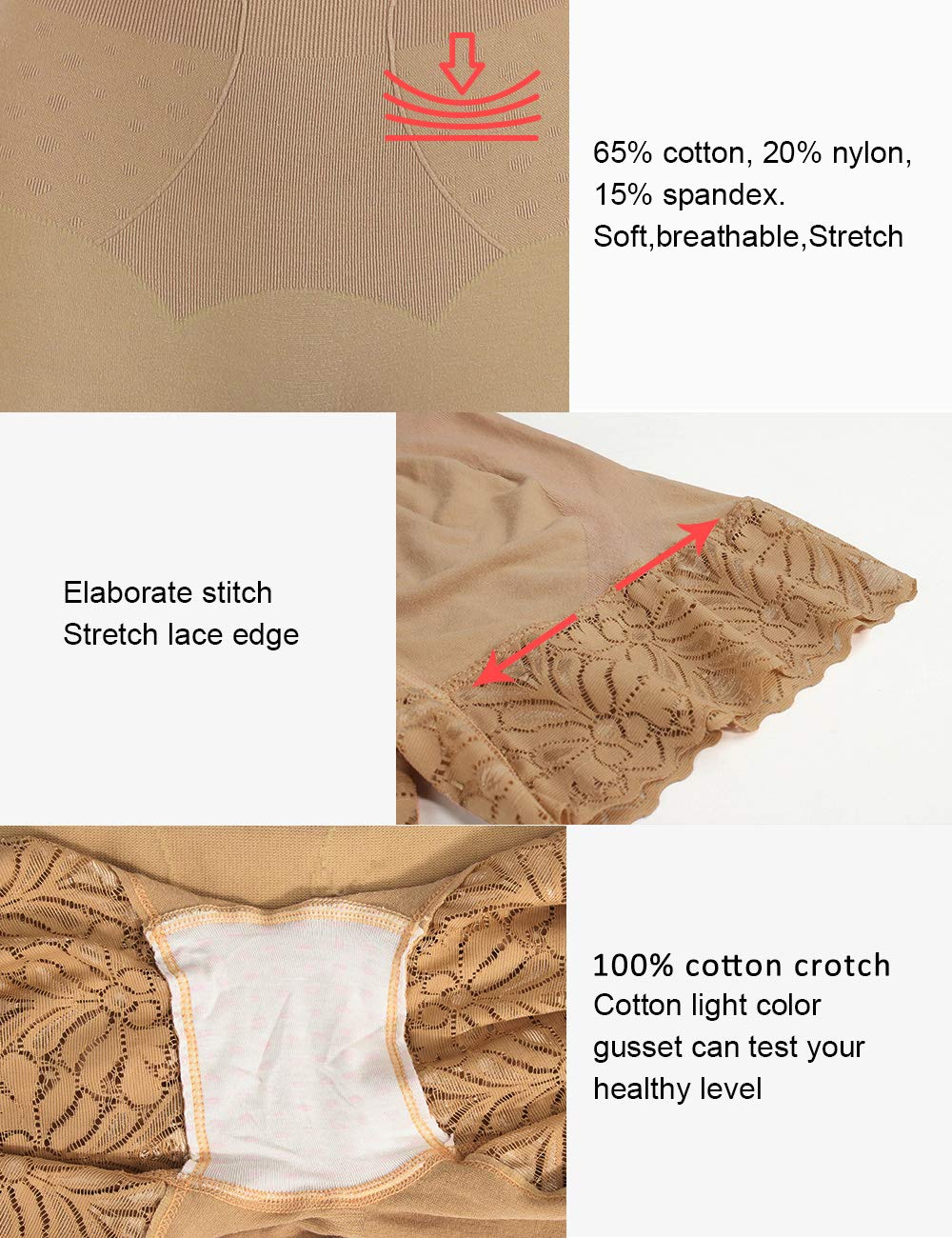 iloveSIA Women's Lace Slip Shorts 3-Pack - Comfortable Boyshort Underwear for Dresses | Anti-Chafing Safety Pants | Breathable Cotton Lingerie | Perfect for Summer, Skirts & Formal Wear