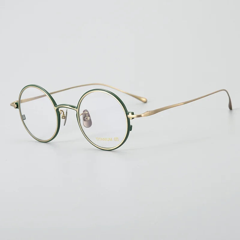 Stylish Unisex Black Titanium Round Eyeglasses - Full Rim Lightweight Frame for Men & Women - Perfect for Reading, Work, and Everyday Fashion