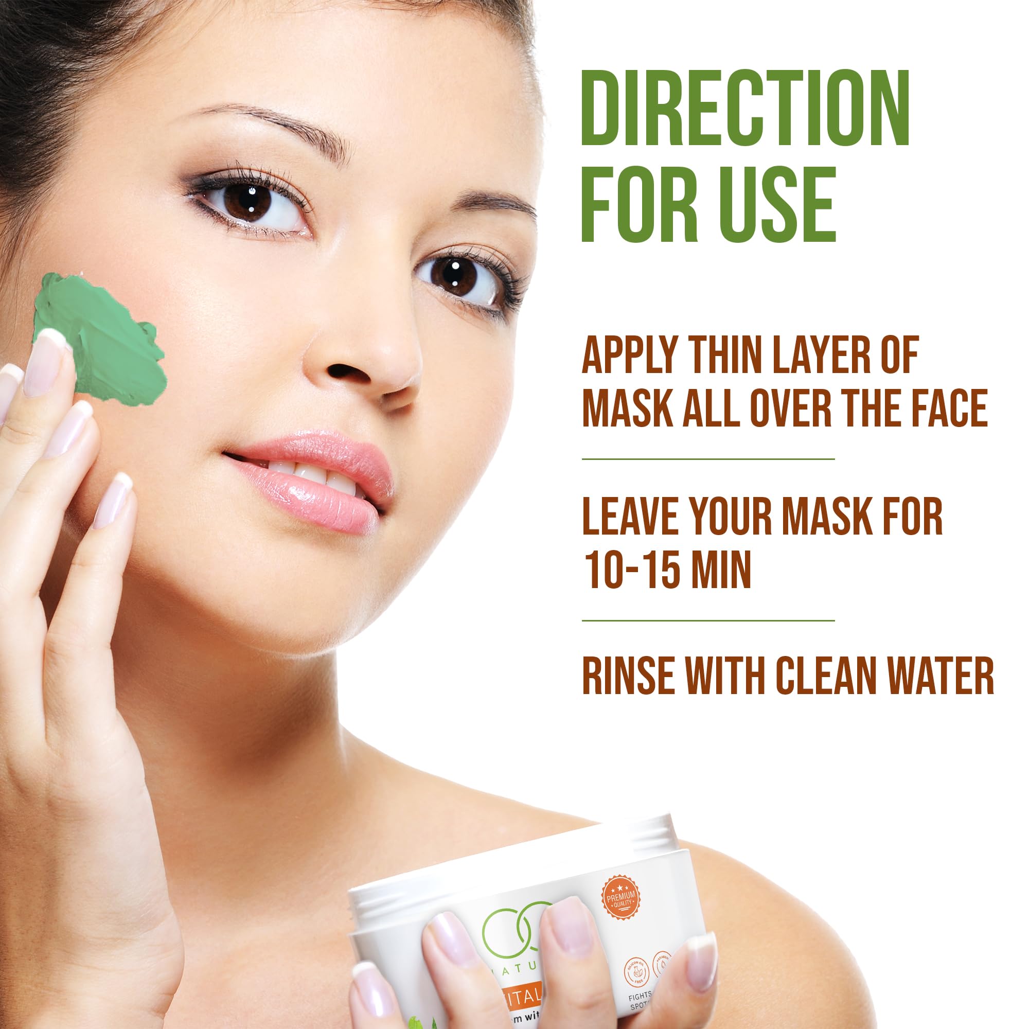 OG BEAUTY Natural VitalTea Neem & Tea Tree Face Mask - Acne Treatment for Oily Skin, Reduces Dark Spots & Blemishes | Antioxidant-Rich, Silicon Oil Free & Paraben Free | 125g | Perfect for Daily Skincare Routine & Spa Nights