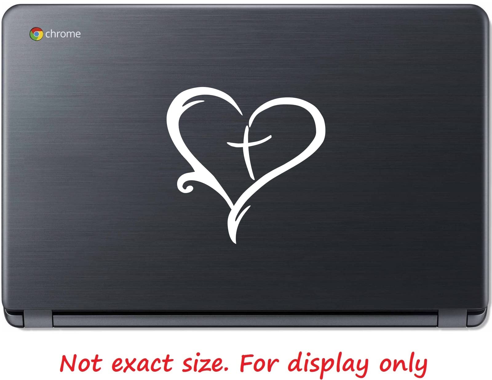 Red Heart Cross Decal Sticker - 5.5 Inch Vinyl Car Stickers for Windows, Trucks, SUVs & Motorcycles - Waterproof & UV Resistant - Perfect for Personalizing Vehicles & Showing Faith (Red)
