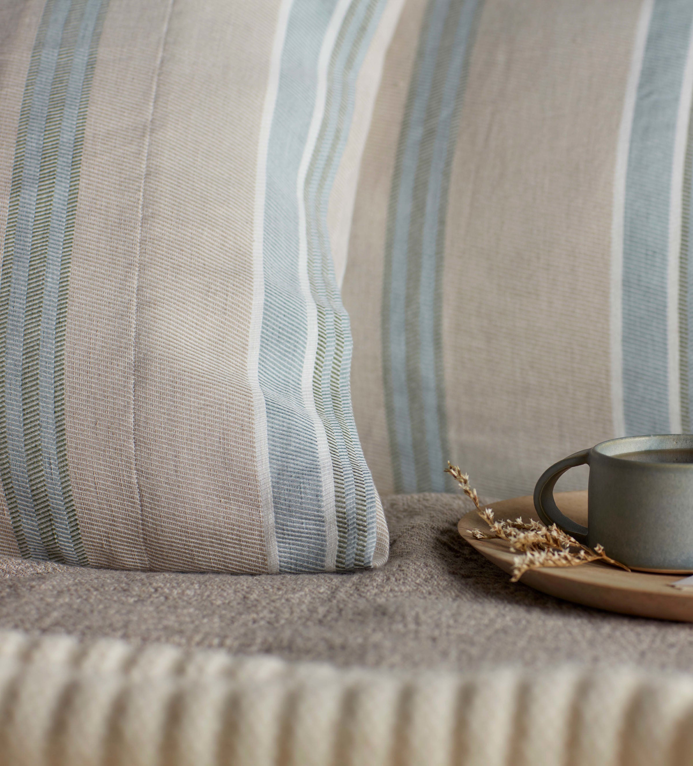 Selsey Stripe Cotton Linen Duvet Cover Set - Breathable & Soft Bedding for All Seasons - Perfect for Master Bedroom, Guest Room & Vacation Homes