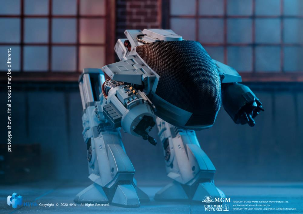 1/18 Scale HIYA 4-inch RoboCop ED-209 Battle Damaged Action Figure - Exquisite Mini Collectible Series for Display & Diorama Scenes