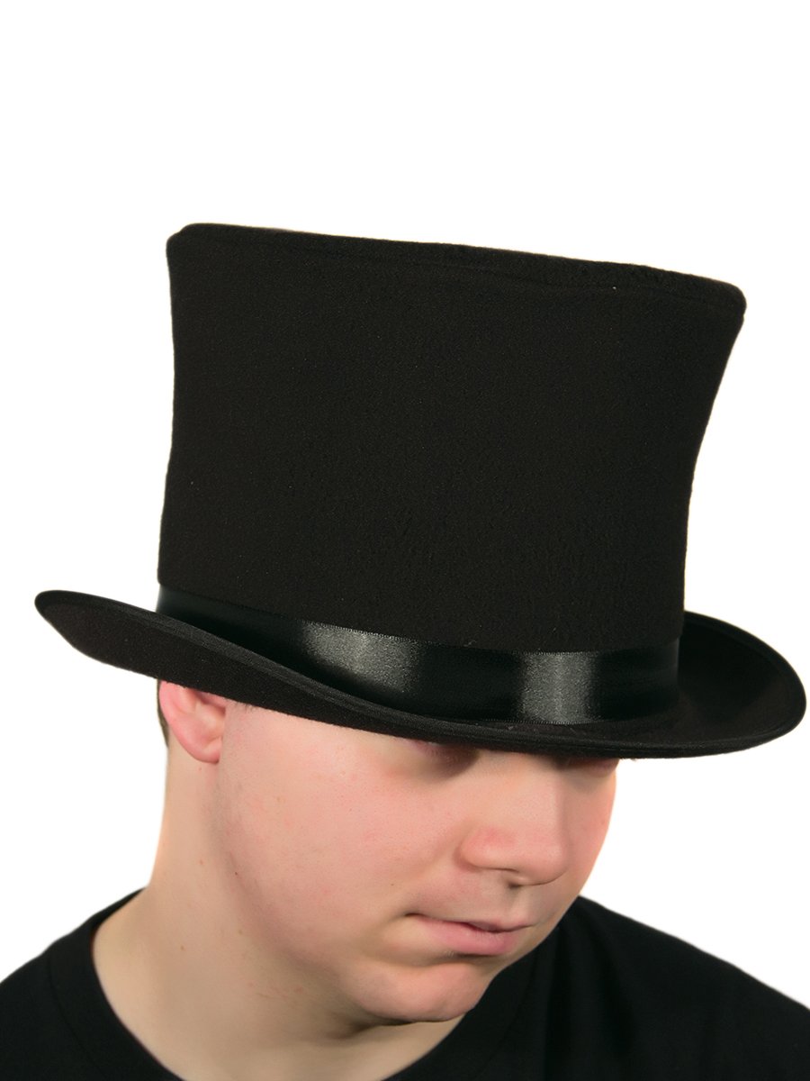 HMS Bell Topper Hat - 8 Inch Classic Victorian Top Hat for Cosplay, Steampunk, Halloween Costume & Historical Reenactment - Perfect for Theater Performances, Theme Parties and Vintage Fashion