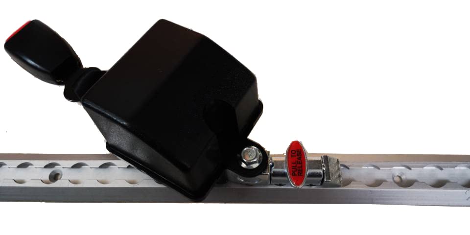 Wheelchair Tie Down System - Automatic Retractor Lap & Shoulder Belt with Male Plug Connector for L-Track | Secure Mobility Transport for Vehicles & Wheelchair Vans