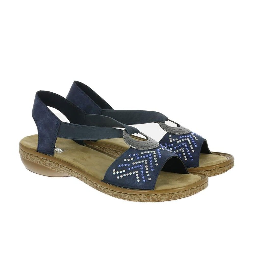 Rieker Women's Chevron Casual Sandals - Comfortable Summer Walking Shoes for Beach, Travel & Everyday Wear