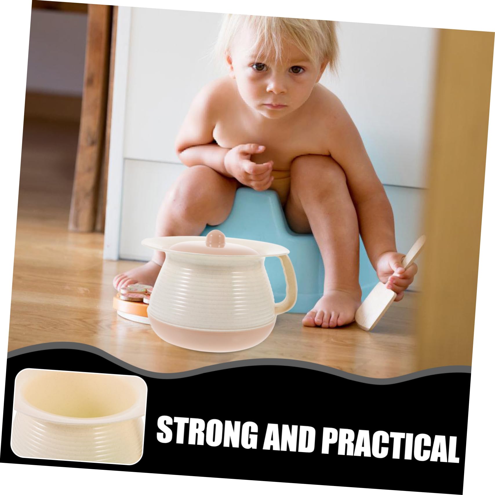 **Healifty Unisex Baby Pee Trap with Lid - Plastic Urinal Chamber Pot for Boys & Girls - Non-Slip Design, Easy to Clean - Perfect for Nighttime Use, Travel & Potty Training**