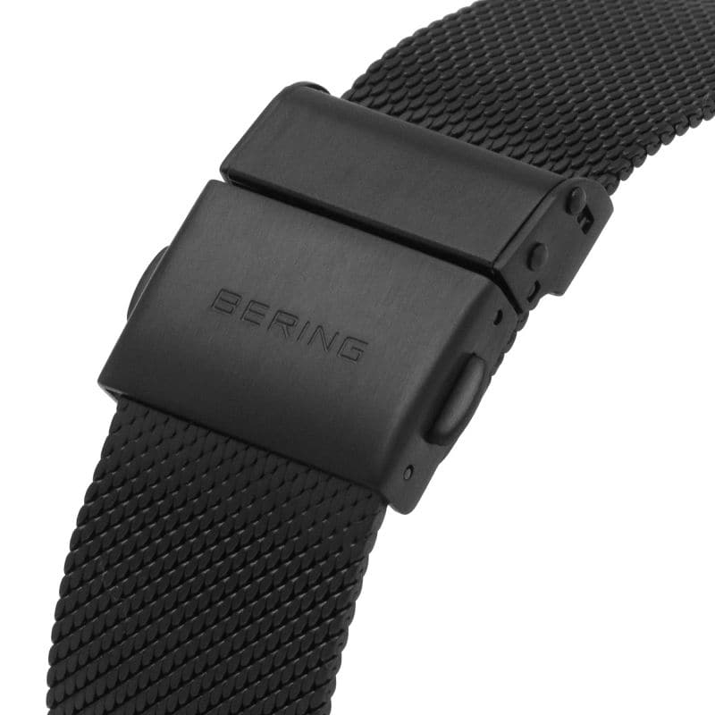 BERING 33441 Chronograph Men's Watch - Brushed Silver & Black Dial, Mesh Bracelet | Stylish & Durable for Business, Casual & Outdoor Activities