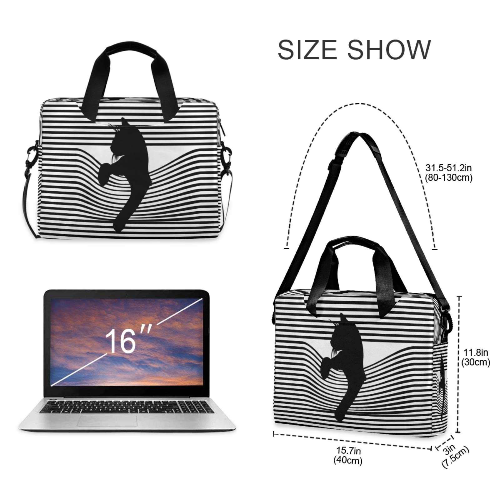 13-15.6 Inch Lightweight Laptop Bag - Durable Polyester Computer Carrying Case for Work, School & Travel