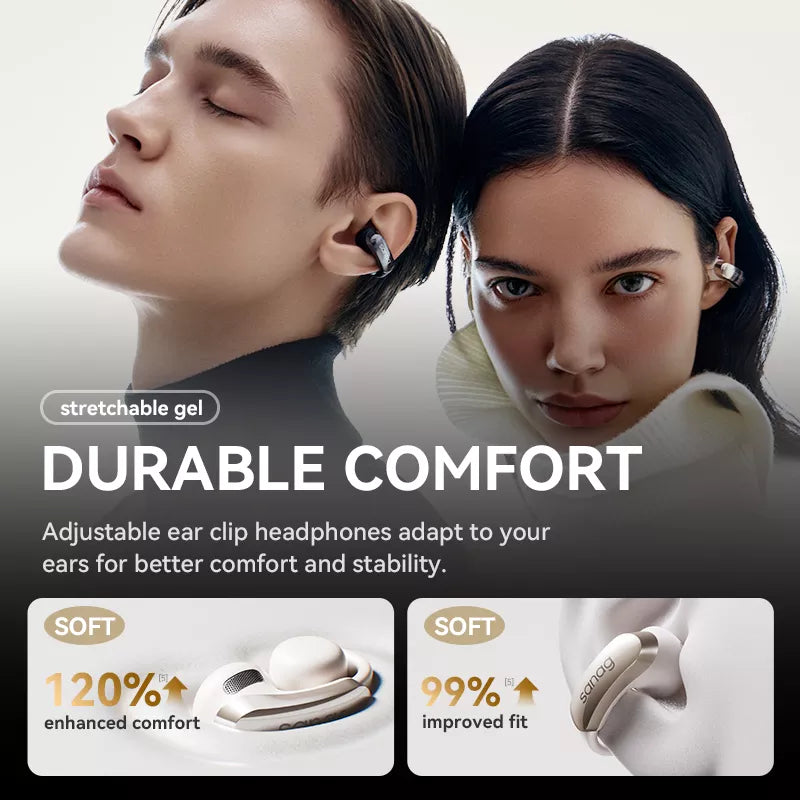 Sanag S9S Wireless Bluetooth Ear Clip Headphones with Air Conduction Technology - Perfect for Running, Cycling, and Outdoor Sports