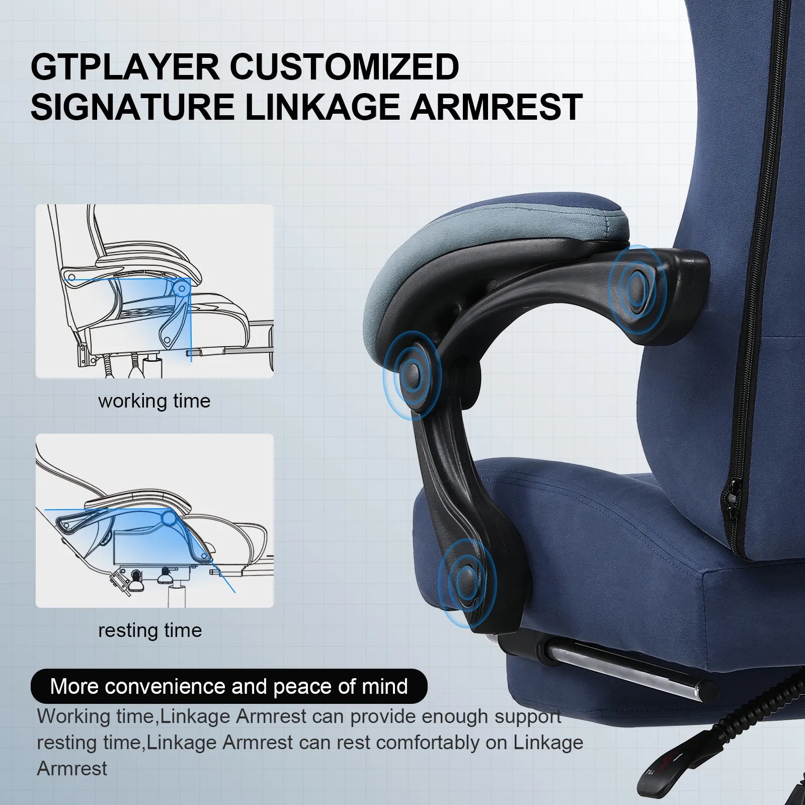 Ergonomic Adjustable Footrest LR002 - Comfortable Under Desk Foot Rest for Home & Office - Improve Posture & Reduce Fatigue While Working or Gaming