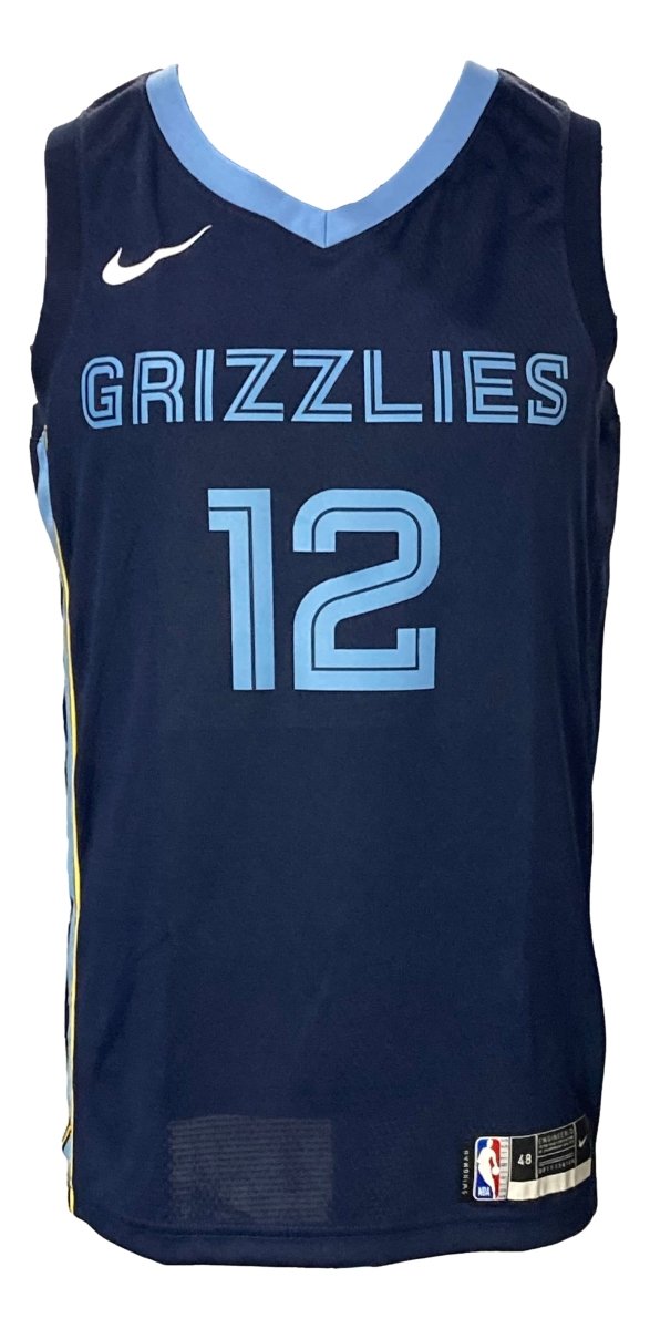 Authentic Ja Morant Signed Memphis Grizzlies Navy Blue Nike Swingman Jersey - Limited Edition Collectible for NBA Fans, Sports Memorabilia & Gift for Basketball Enthusiasts - Perfect for Display, Autograph Collections, and Game Day Outfits
