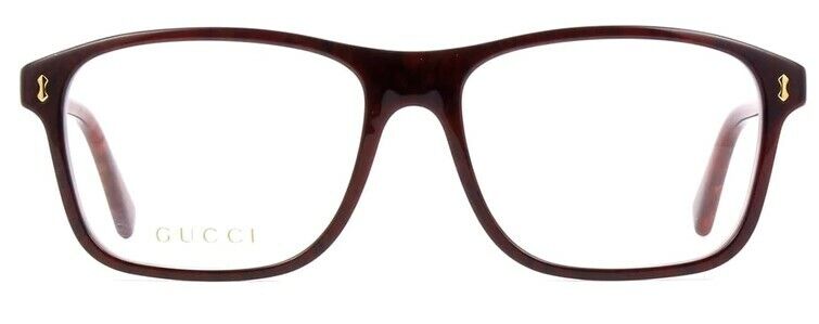 Gucci GG 1045O 003 Brown Rectangle Unisex Eyeglasses - Classic Designer Optical Frames for Men & Women - Perfect for Office, Reading & Fashion Accessories