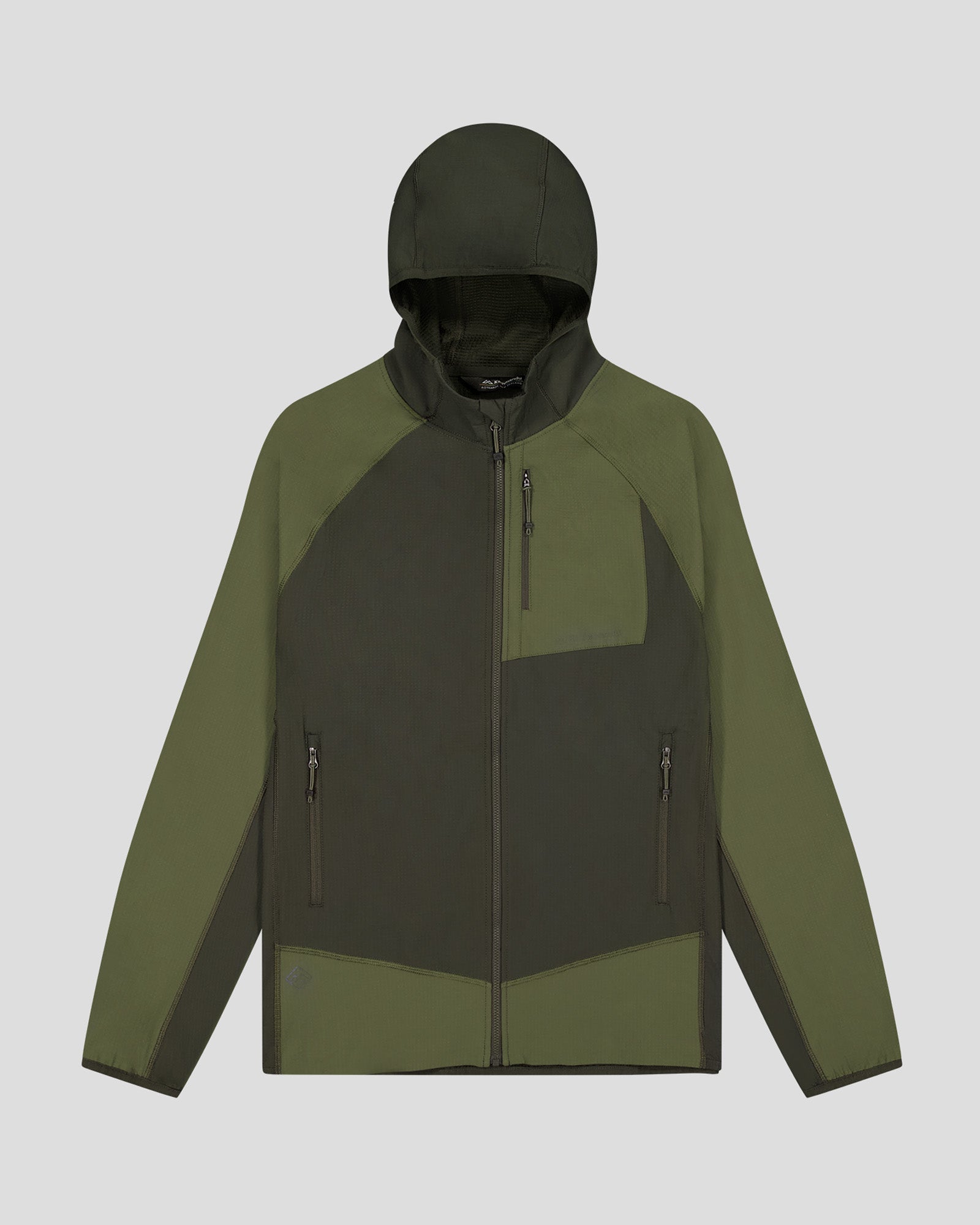 Men's Aysen Hooded Fleece Jacket - Dark Moss/Light Moss - Warm Winter Outdoor Coat for Hiking, Camping & Casual Wear