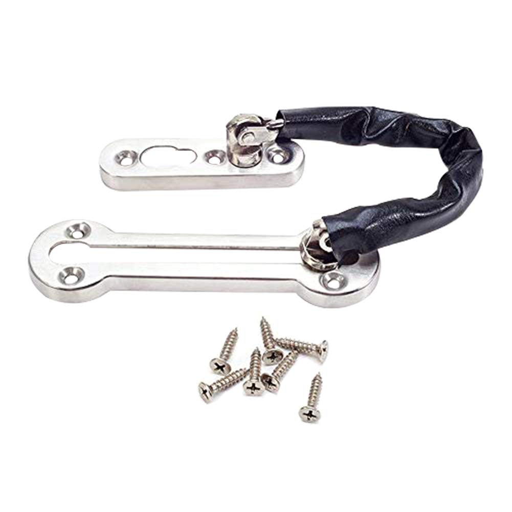 MroMax 304 Stainless Steel Door Security Chain Lock - 2 Pack Burglarproof Home Safety Guard for Apartment & House (Silver Tone) | Perfect for Front Door, Back Door & Rental Property Security