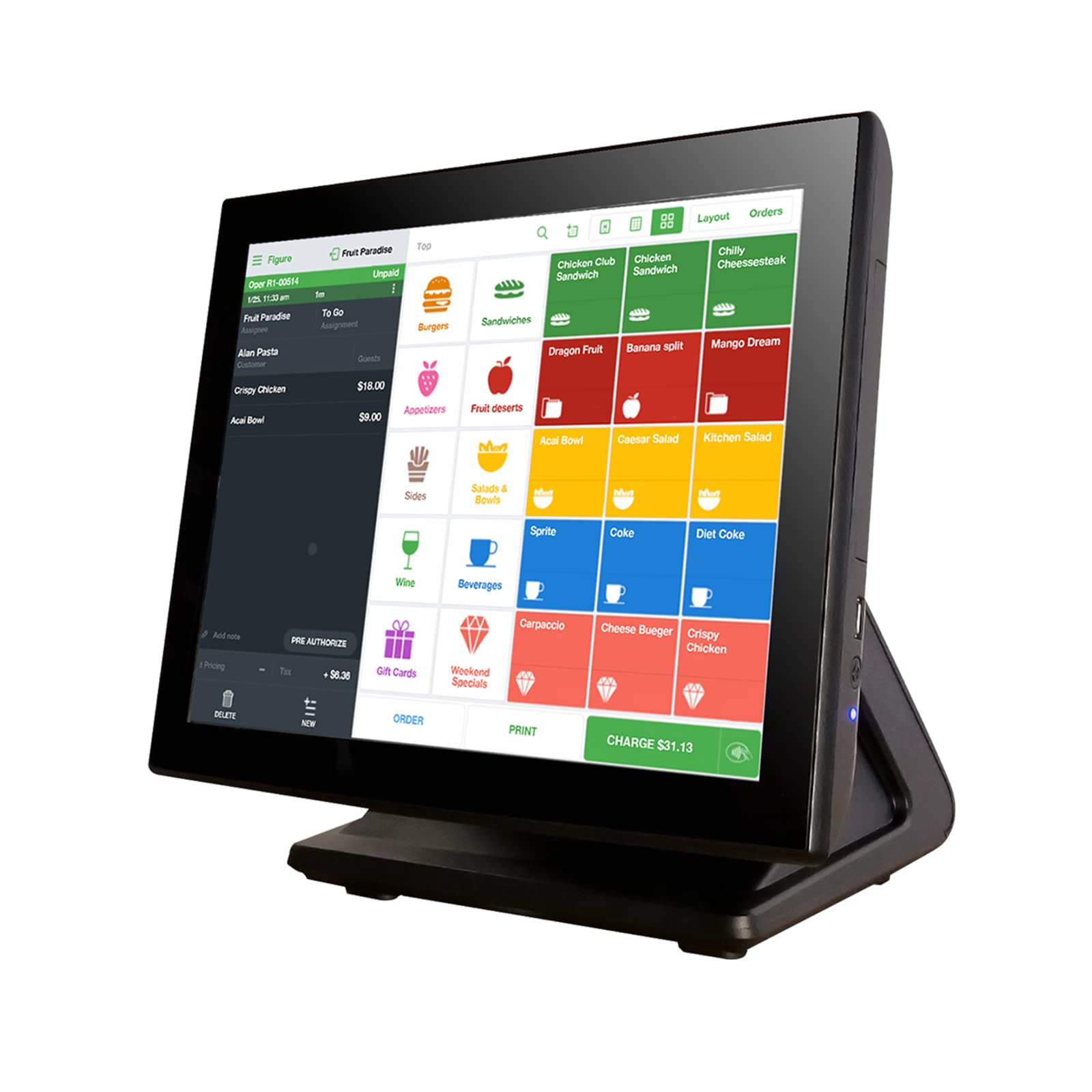 15-inch Touch Screen POS System - J1900 CPU, 4GB RAM, 128GB SSD, Windows 10, WiFi - Cash Register for Small Business, Retail, Pharmacy & Restaurant | Ideal for Fast Checkout, Inventory Management & Sales Tracking