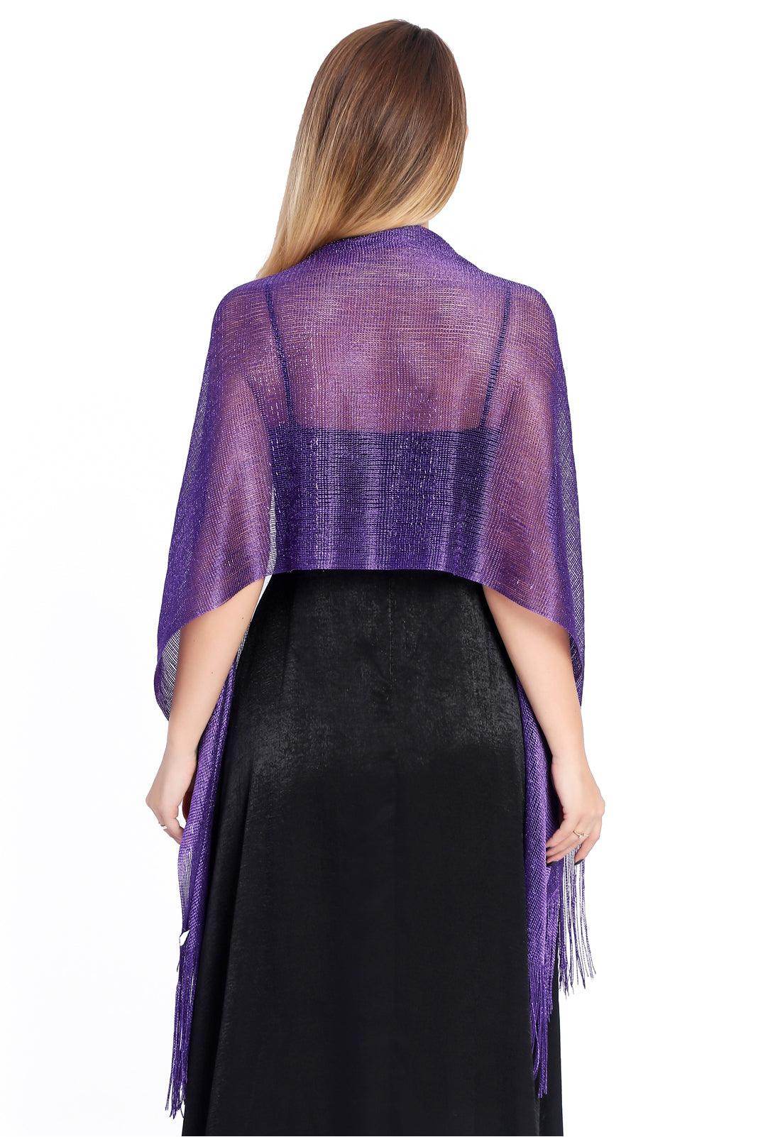 Stylish Polyester Shawl with Tassels - Soft & Lightweight Scarf for Women (CJ0102) | Perfect for Fall Fashion, Parties & Evening Outfits