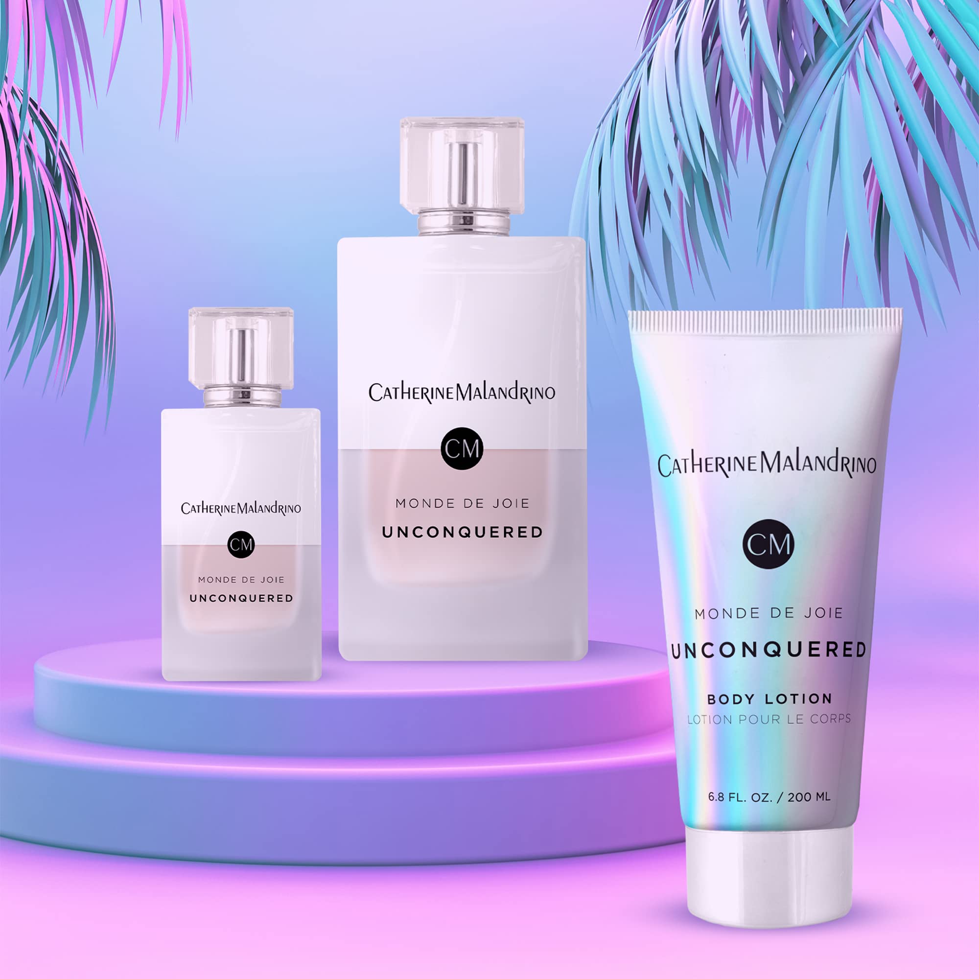 Catherine Malandrino Unconquered Eau de Parfum Gift Set for Women - 3 Piece Luxury Perfume Collection with Floral & Woody Notes | Perfect for Gifts, Date Nights & Special Occasions