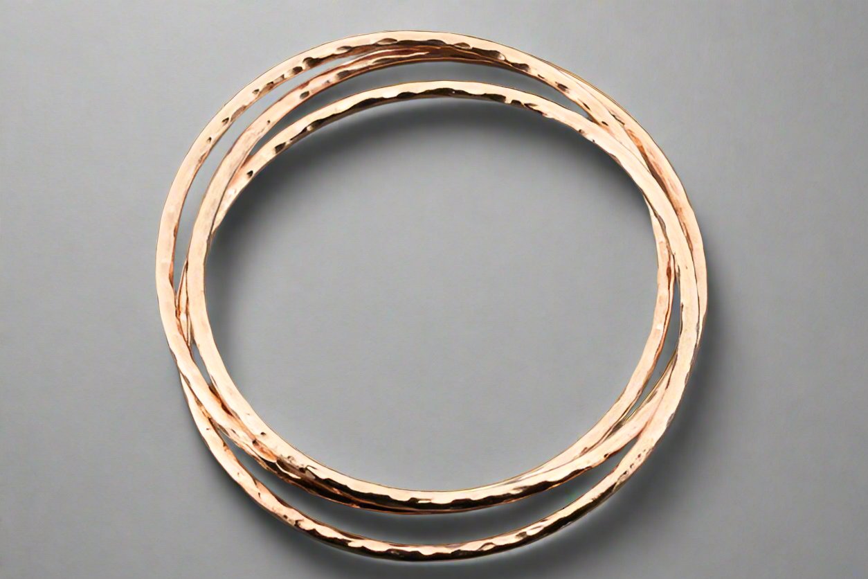 Handmade Hammered Russian Copper Bangle Bracelet - Boho Chic Jewelry for Women, Perfect for Casual Wear & Festivals